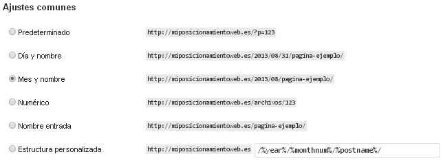 Enlaces Permanentes WordPress